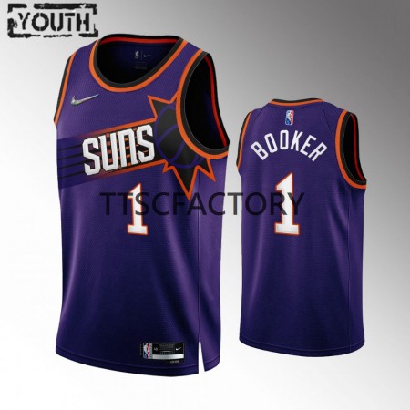 Dres Phoenix Suns Devin Booker 1 Nike 2022-23 Icon Edition Ljubičasta Swingman - Dječji